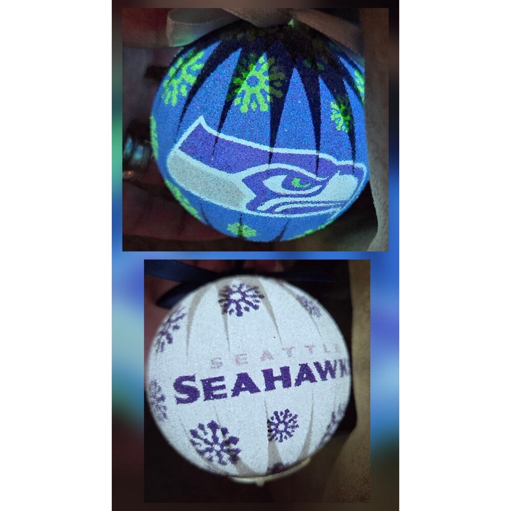 Set of 6 Seattle Seahawks NFL LED Light-Up Christmas Ornaments Tree New Tested